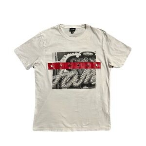 Diesel Only The Brave Graphic T-Shirt White Size Small Y2K